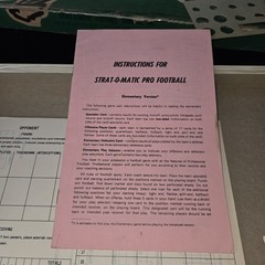 1972 1971 Season Strat-O-Matic Pro Football Sports Board Game missing Steeler