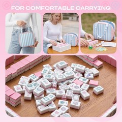 Mini American Mahjong Tile Set – 160 Tiles with Travel Bag, Portable Game Access
