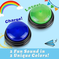 Pack Game Buzzers, 4-LEDs, Unique Sounds, Portable Trivia Game