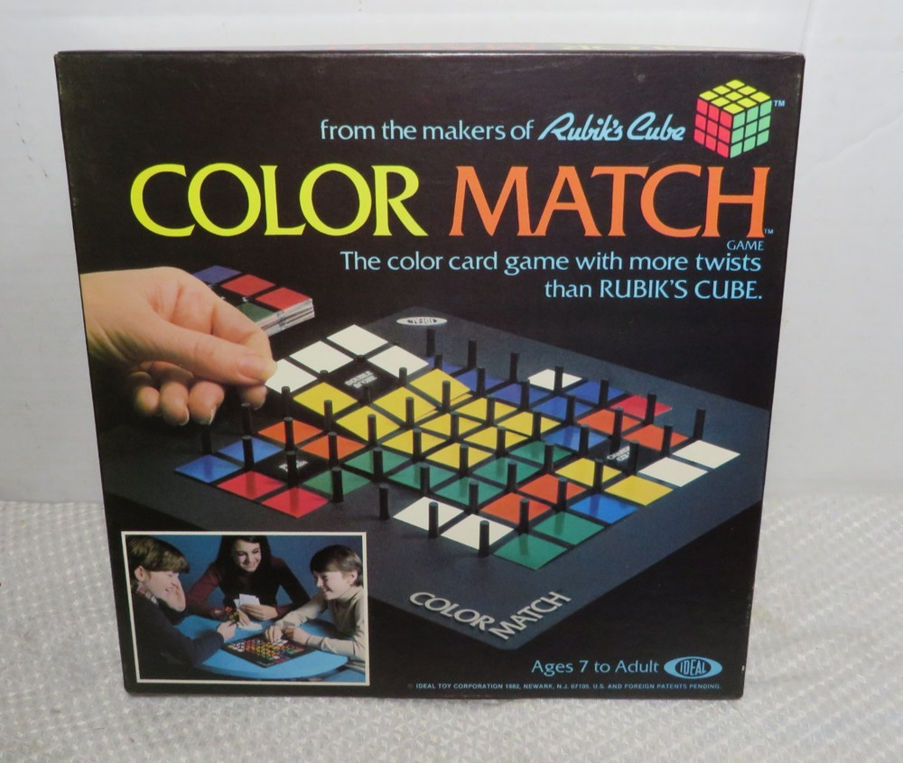 Vintage 1982 Ideal COLOR MATCH Board Game From RUBIKS CUBE COMPLETE *MINTY*