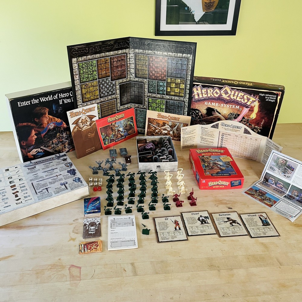 1990 Hero Quest & Kellar’s Keep Quest Pack • Milton-Bradley • Fantasy Board Game