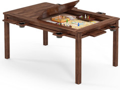 Board Game Table with Removable Table Top, 54” X 31” Play Area, Gaming and Dinin
