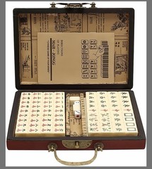 Vintage Chinese Mahjong Set Traditional 144 Tiles Mah-Jong Game Set w/ Case Box