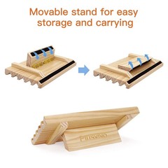 plusvivo Domino Racks Set of 2, 10 x 5.5 x 0.79 inches, Woodgrain Color