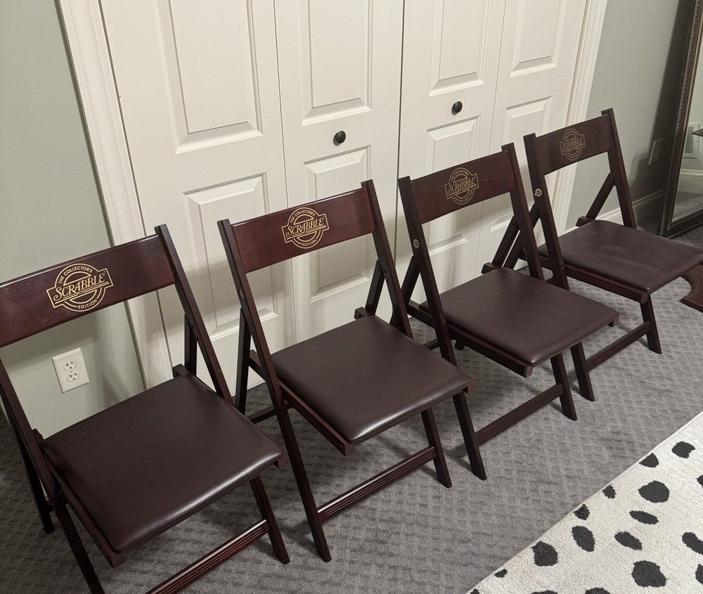 Scrabble Collector’s Edition 1991 Franklin Mint Folding Chairs 1 Of 4