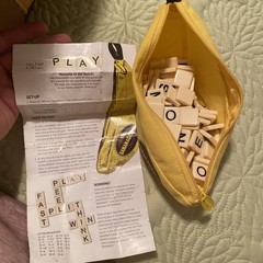 Bananagrams Family Word Game Zippered Cloth Canvas Case 144 Letter Tiles Rules