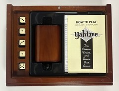 Yahtzee Game Vintage Collection Bookshelf Edition Wooden Box Complete Free Ship