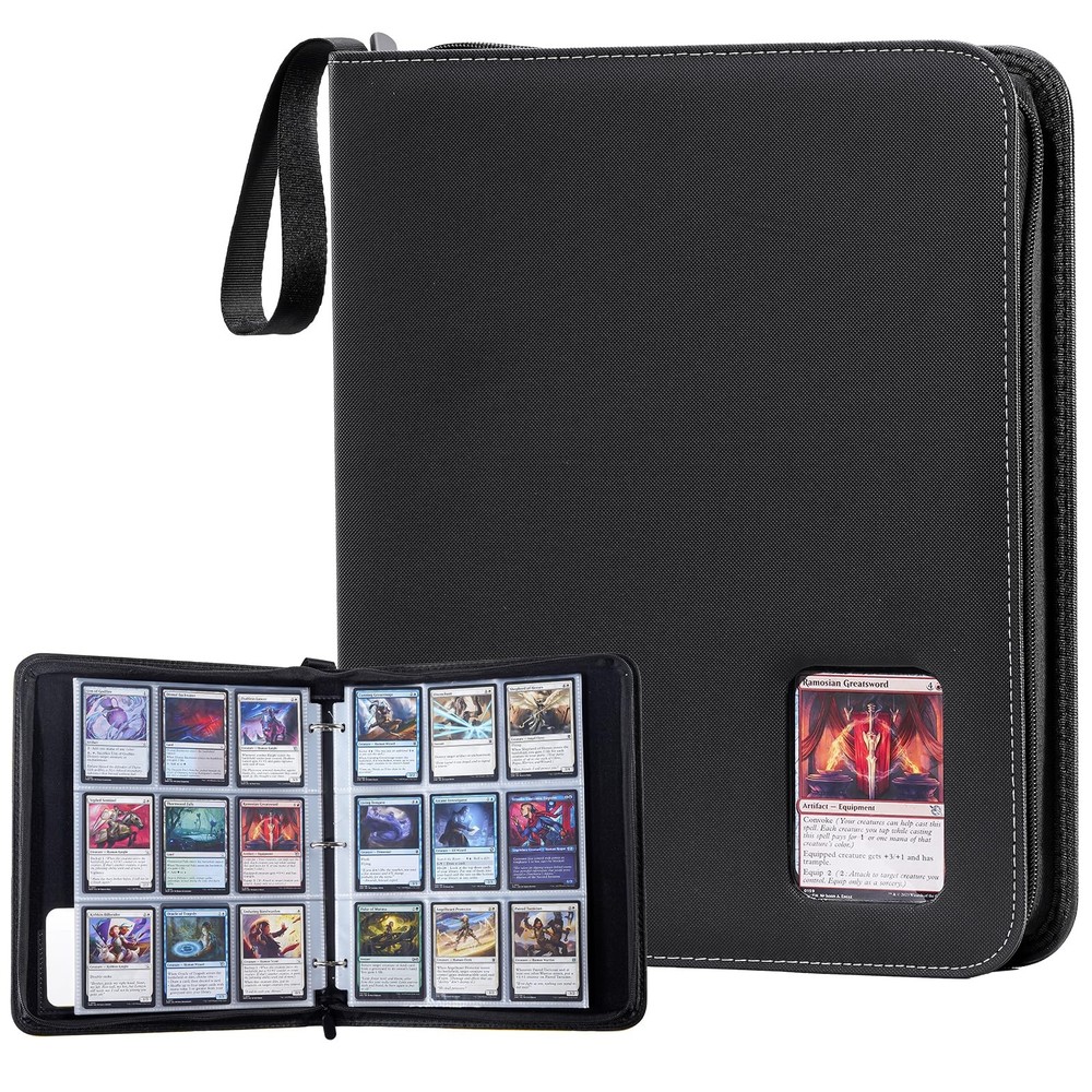 ProCase 900 Pockets Card Binder with Clear 33.5 cm x 27.5 x 5.5 cm, Black