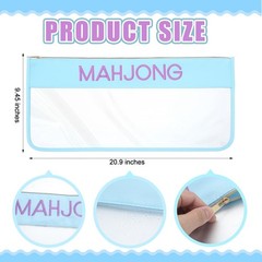 Mahjong Bag Empty Zippered Letters 1 PCS Blue Moh-jong Case Only