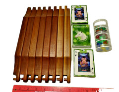 PEGS & JOKERS SOLID WALNUT Social Security Board game 8 Player Unicorn Cards and