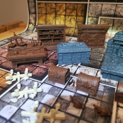 HEROQUEST Complete FURNITURE Set NEW!! Usable As DND Dungeon Terrain Lot