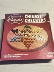 VTG 1993 Cardinal Solid Oak Chinese Checkers 6 Color Peg Game Premier Ed. EUC