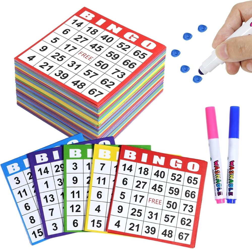 Bingo Paper Game Cards – 1 Card – 100 Books of 5 Sheets