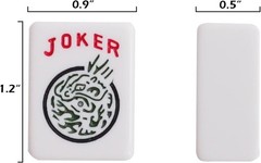 166 American Mahjong Tiles with Elegant Red Carrying Bag & Pushers