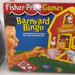 Vintage Fisher Price Barnyard Bingo Board Game 1994 Animal Matching Toy Boxed