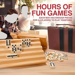 28pcs Double Six Dominoes Set Classic Black & White Plastic Tiles in Box