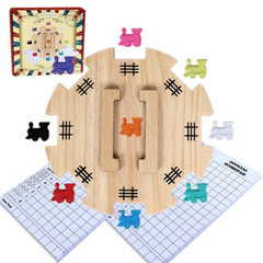 NEW Mexican Train Dominoes Game Set Boxed Wood Hub 91-pc Tin 12/12 Colorful GIFT