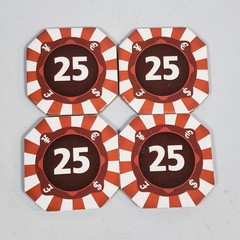 4 Unfair Board Game By Joel Finch Replacement $25 Red Coins Cardboard Part