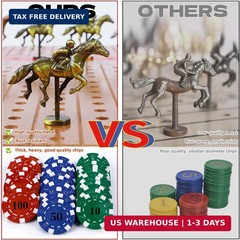 Glintoper Large 21″ Horse Racing Game, Horse Race Board Games with 11 Luxury Met