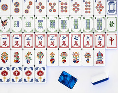 Premium Sapphire American Mahjong Set 160 Pcs Tiles Complete Mah Jongg Game Kit