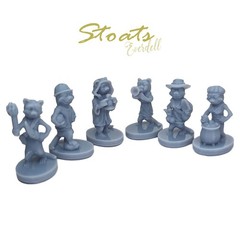 BEIGE Stoats 8pcs | Everdell Mistwood Expansion Unofficial Upgrade, Frog, Rabbit