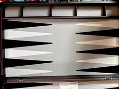 P-40 Backgammon Board Black Case Complete Game Dice Doubling Cube