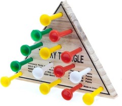 Portable 4.5-Inch Wooden Triangle Game – Fun Educational Activity for Ages 3+