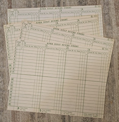 1962 APBA Golf Orig 18 Holes, Shot Board, Player Cards, 3of4 Metal Ball Markers!