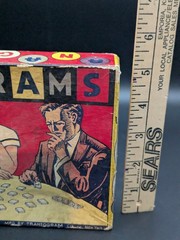 Antique ANAGRAMS Word Game Original Box, 300ish Letter Tiles, Transogram Co #80