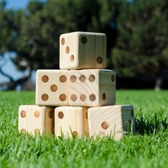 Gosports Giant 2.5 Inch Wooden Playing Dice Set Rollzee Scoreboard Includes 6