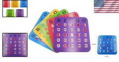5 Pack Bingo Cards Easy Read Design Multi Color with Durable Sliding Windows