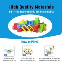 Multicolor Educational Stacking Tower – 64 Pcs Party Game for All Ages