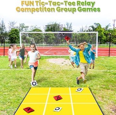 Giant 4.5ft Outdoor Tic Tac Toe & Bean Bag Toss Game Set for Kids Adults
