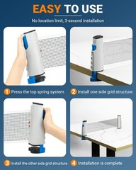 Retractable Ping Pong Net, Upgrade Table Tennis Net Stands Upright Without Sa…