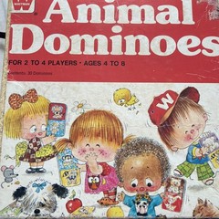 Vintage Whitman Cardboard Animal Dominoes For Kids New 1976