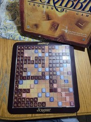 Scrabble Deluxe Edition 1999 Crossword Game Turntable Board Wood Tile Complete