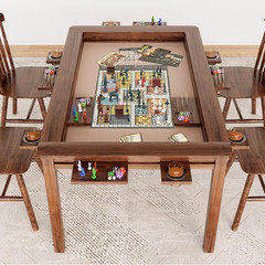 Board Game Table with Removable Table Top, 54” X 31” Play Area, Gaming and Dinin