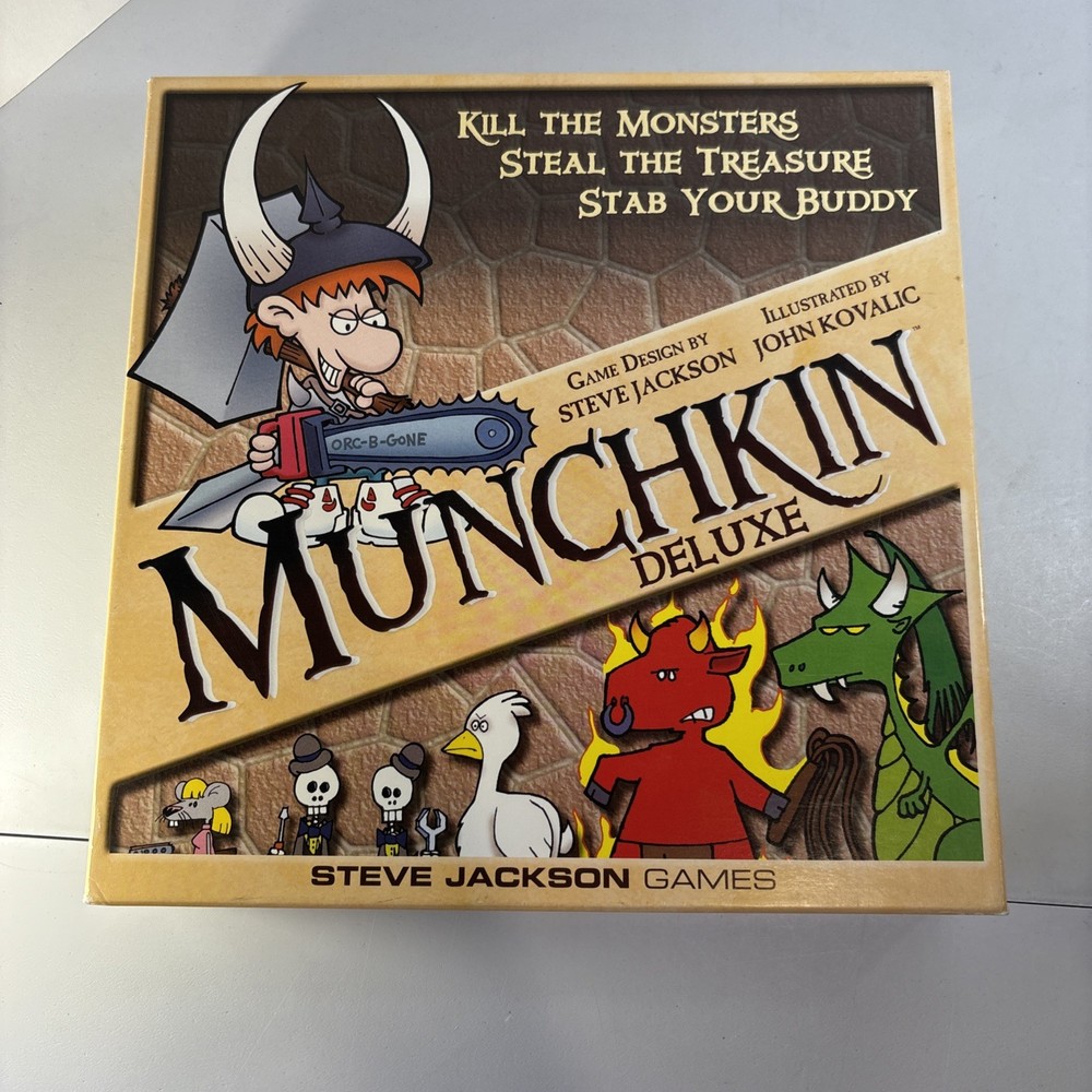 Munchkin Deluxe Board Game Steve Jackson Games SJG1483 Complete 100% Verified