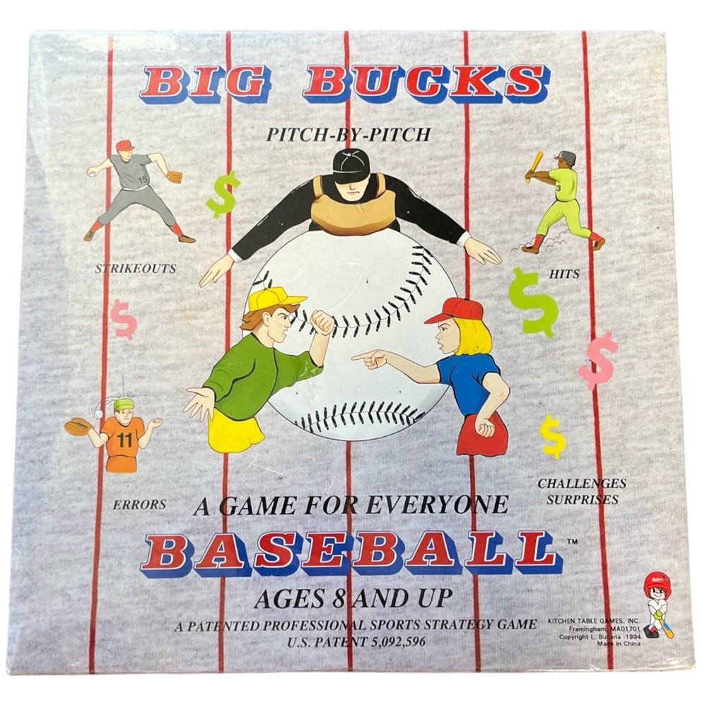 Big Bucks Pitch By Pitch 1994 Baseball Board Game Errors Hits Strikeouts Sealed