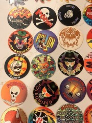 ALL Poison Lot of Pogs Skull 8 Ball + 2 Metal Slammers 90s Retro Nostalgia Rare