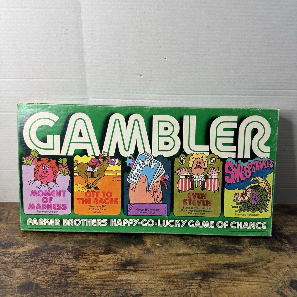 VINTAGE Gambler COMPLETE Parker Brothers 1977 Classic Game of Chance Luck Notes