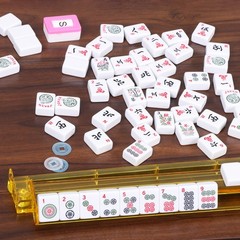 American Mah Jongg Mahjong Set 4 All-in-One Rack/Pushers 166 Tiles w/ Blue Bag