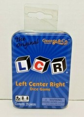 LCR Left Center Right Dice Game – BLUE TIN – The Original George & Co **NEW**
