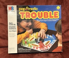 Vintage 1986 Trouble Board Game Pop-O-Matic Milton Bradley Complete & Works