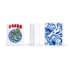 American Mahjong “Chinoise II” Floral Blue Racks Pushers Coins US-AF032-A New