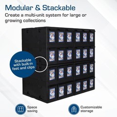 Card Catalog 6 Drawer Stackable Trading Organizer Black BCW Holds Sports Cards