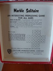 Vintage Marble Solitaire Board Game Crestline Mfg. Co. Great Condition!
