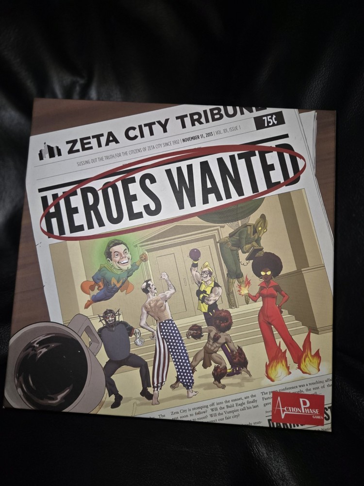 Heroes Wanted Board Game W/ Sleeves, Organizer, and Rare Extra, Extra Expansion