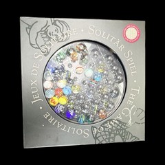 Solitaire Di Venezia Hand Blown Glass Marbles 38 w/Black Wood Base Board