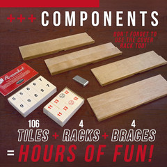Front Porch Classics, Rummikub Vintage Edition in All-Wood Storage Case with 4 B